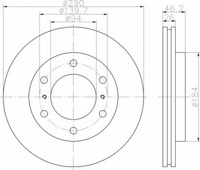 HELLA PAGID 8dd355114571 -  Тормозной диск